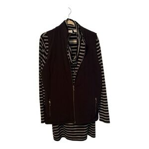 Elegant Chico's Black Women's Vest & Shirt Size 3